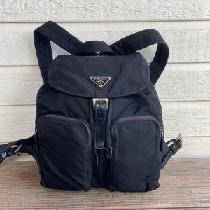 Prada Vela Tessuto Zainetto Black Nylon Backpack